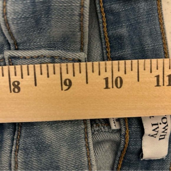 NWT Crown & Ivy Cropped Jeans Women’s 8 Danna Blue Denim Mid Rise Rolled Casual - Picture 11 of 13